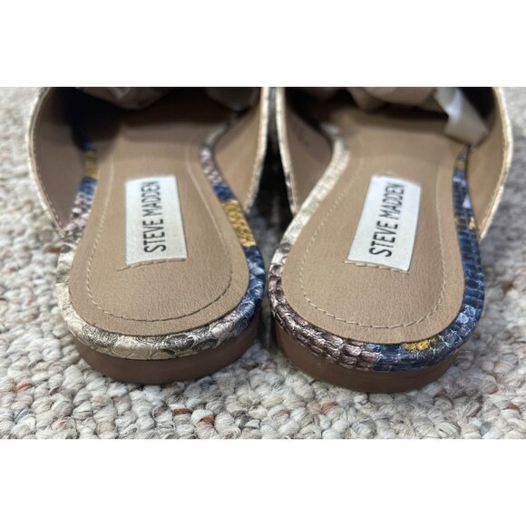 Steve Madden Snake Print Mule Loafer Shoe Flavor Blue Yellow Size 8 - Picture 6 of 11